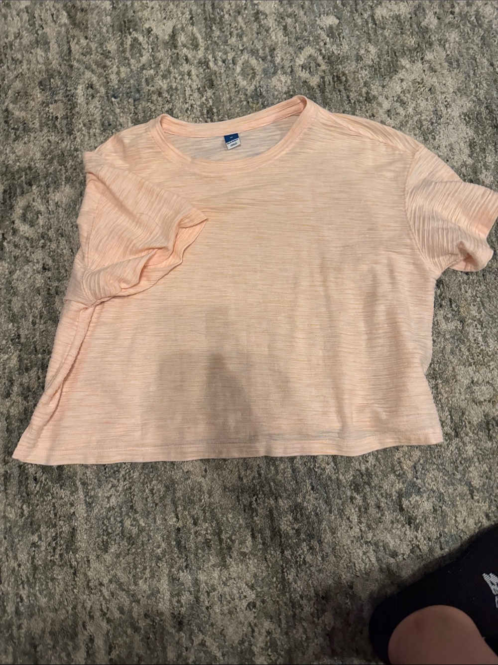 Peach Crewneck Short Sleeve crop Top